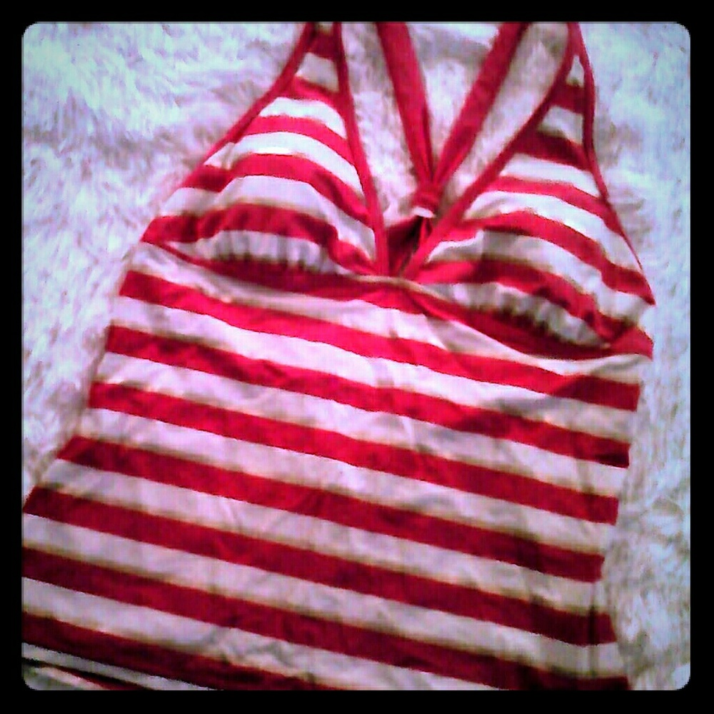 Pink with gold & white Bongo swimsuit top